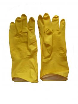 Перчатки латексные с х/б напылением желтые S /12* Gloves