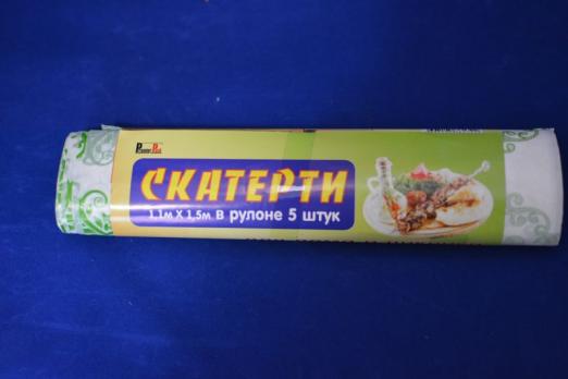 Скатерть для пикника рулон 5 шт ПНД  110х150