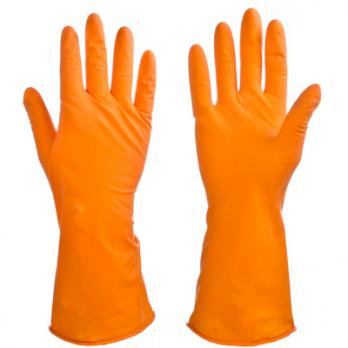 Перчатки резиновые спец. для уборке оранжевые М 447033