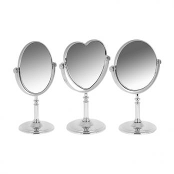 Зеркало настольное Круглое серебро  пластик  347022
