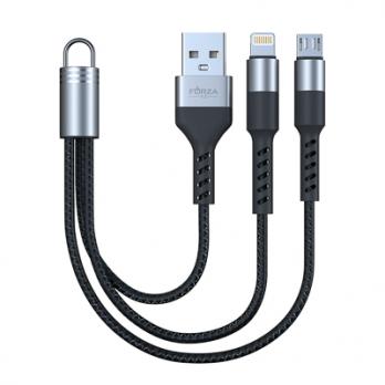 Шнур д/зарядки тел.  2 в 1, IP ,Микро USB, мини,  1,5 м ,2А     916032