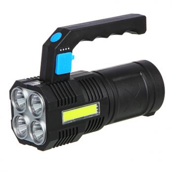 Фонарь прожектор, 4LED+СОВ, 4 режимов,2400мАч,USB кабель/223074