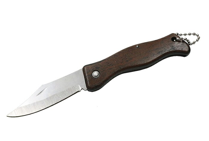 Нож складной цв. дерево, длин. клинка 60 мм 9-019