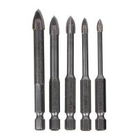 Набор сверл по кафелю и стеклу 4,5,6,8,10 мм/602162 с 6ти гранным хвост.