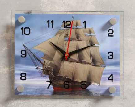 Часы настенные Корабль 20х26 см 2026249 стекло