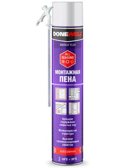 Пена бытовая DONEWELL 500 ENERDGY FLEX 850 мл /12шт всесезонная
