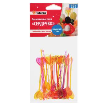 Пики декоративные СЕРДЕЧКИ 35 шт *401764