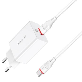 Кабель для зарядки Type-C, USB,1м, 3А +ВИЛКА USB*02487  BOROFONE