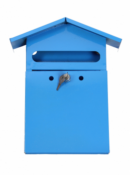 Ящик почтовый Домик с замком 10* синий