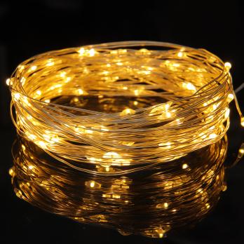 Гирлянда  нить росы шампань 5м*384337  на батарейказ 3хАА шампань