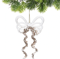 Подвеска на Елку Сказочные блики8,5*14см*9160992 Белый ,золотой блеск_1