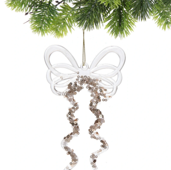 Подвеска на Елку Сказочные блики8,5*14см*9160992 Белый ,золотой блеск