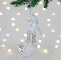 Подвеска на Елку Туфельки королевы 8,5*10см*9161311 Белый ,золотой блеск_1