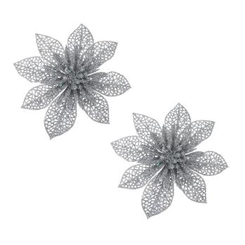 Украш. елочное ЦВЕТЫ на прищепке13х13 см,2шт,арт.2*397408