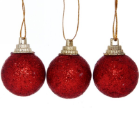 Шары  елочные набор 3 см , 9 шт*2010526  блест Красный_1