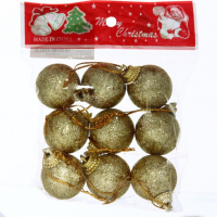 Шары  елочные набор 3 см , 9 шт*2010527 блест.ЗОЛОТО_2