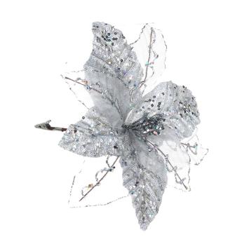 Пуансетия 20см на прищепке, металл*348046