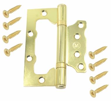 Петля ПНУ-100 2,3мм золото бабочка (20) без врезки цена за 2шт Метталист