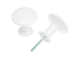 Ручка дверн. кнопка пластик белый РК1-7  Металлист_1