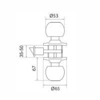 Замок защелка ЗШ-01 ручка ШАР БЕЛЫЙ матовый Vrata*204806_1