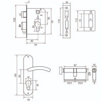 Замок ручка  врез. цилиндр. с защел. Vrata 50/106-ЦМВ70*210264 ЗОЛОТО_1