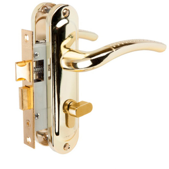 Замок ручка  врез. цилиндр. с защел. Vrata 50/106-ЦМВ70*210264 ЗОЛОТО