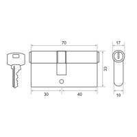 Сердцевина д/замка ЦМ 70мм 5кл золото 208133_1