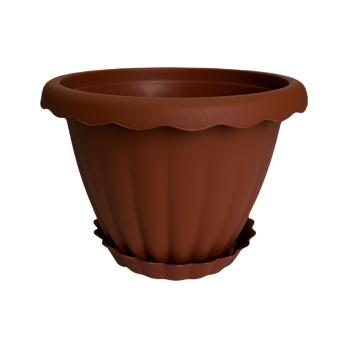 Кашпо Далия с поддоном 140мм, 1л *40шт*9055 терракот