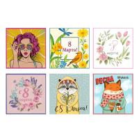 Салфетка полиэстер 8 Марта 28х28 см*488193 6 диз