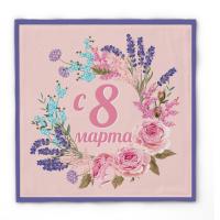 Салфетка полиэстер 8 Марта 28х28 см*488193 6 диз_2