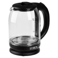 Чайник Leben 291-145 элек. 1,8л. 1500Вт Стекло, черный