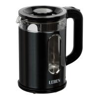 Чайник Leben 291-143 элек.1,8л 1500Вт Серый стекл.кол. пластм. метал.