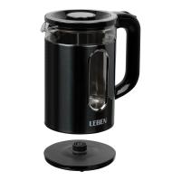 Чайник Leben 291-143 элек.1,8л 1500Вт Серый стекл.кол. пластм. метал._2