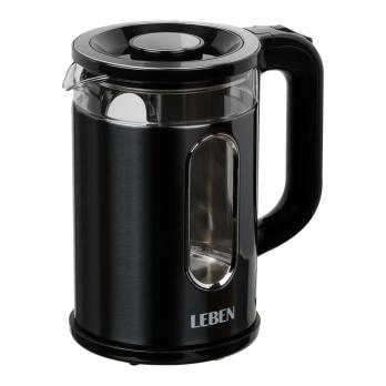 Чайник Leben 291-143 элек.1,8л 1500Вт Серый стекл.кол. пластм. метал.