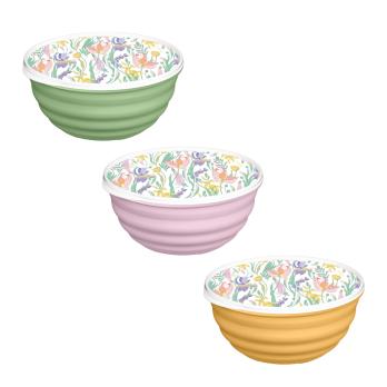 Миска  2,1 л, с крышкой Латина *861571 три цвета