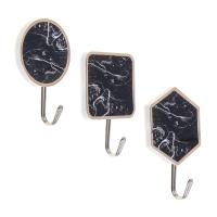 Крючки самоклеющиеся 2шт 440007 Черный мрамор_2