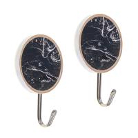 Крючки самоклеющиеся 2шт 440007 Черный мрамор_3