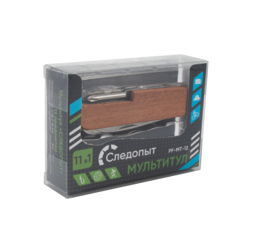 Мультитул 11пр. дерев. ручка , коробка СЛЕДОПЫТ