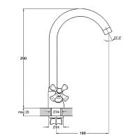 Смеситель д/кухни Rain 561267  гайка. ЛАТУНЬ бараш_5
