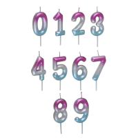 Свечи д/торта  Цифры 11см (0-9) градиент*506034