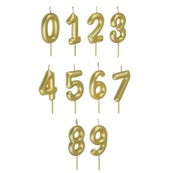 Свечи д/торта  Цифры 11см (0-9) ЗОЛОТО*506025