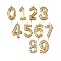 Свечи д/торта  Цифры 5,8см (0-9) зол с узор*506223