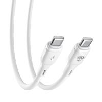 Кабель для зарядки Type-C*Type-C,1м,3А 60Bт *931631 гиб. силик. белый_4