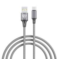 Кабель для зарядки Type-C, USB,1м, 3А,18Вт*931608  графитовый