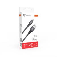 Кабель для зарядки Type-C, USB,1м, 3А,18Вт*931608  графитовый_1