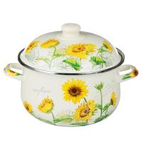 Кастрюля 894-522 Подсолнухи 3,6л  эмал. 22 см Vetta индукция