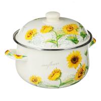 Кастрюля 894-522 Подсолнухи 3,6л  эмал. 22 см Vetta индукция_1