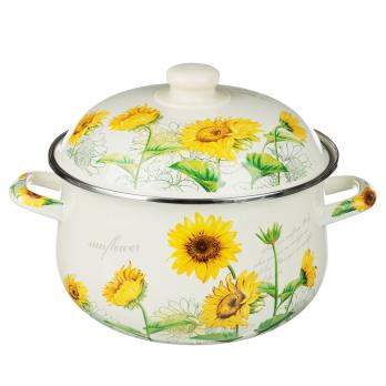Кастрюля 894-522 Подсолнухи 3,6л  эмал. 22 см Vetta индукция