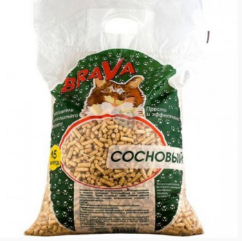 Наполнитель для кошек  сосновый 15л Браво