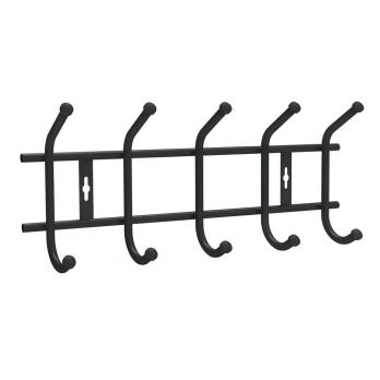 Вешалка настенная 5 крючков метал,черный 416314  НИКА